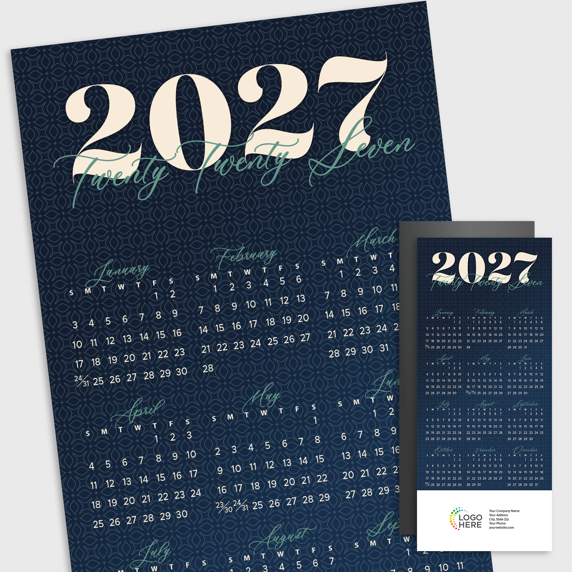 Graphic Magnetic Mini Calendar D3489Q-4B